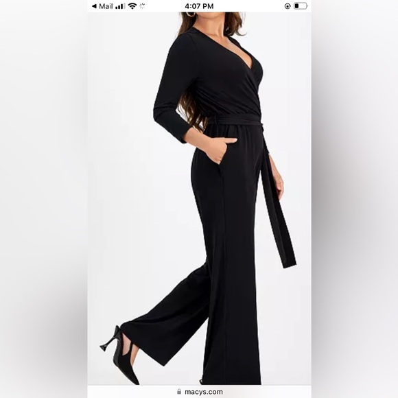 Petite size large black jumpsuit like new - Picture 2 of 3